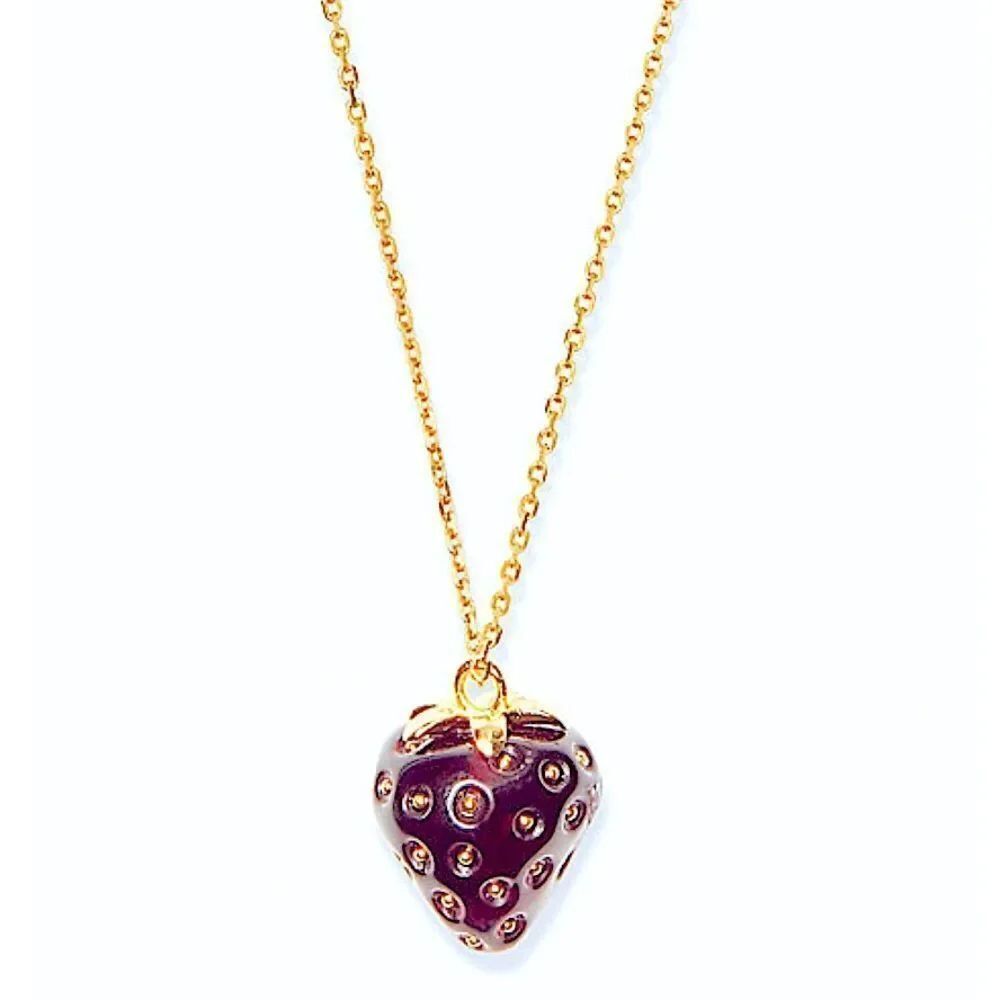 KATE SPADE STRAWBERRY MINI PENDANT NECKLACE